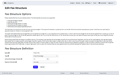 Edit fee structure page