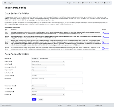 Import return series page