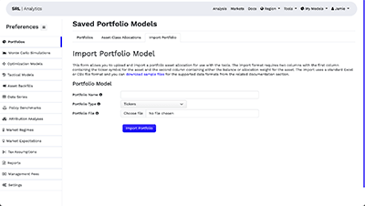 Import portfolio page