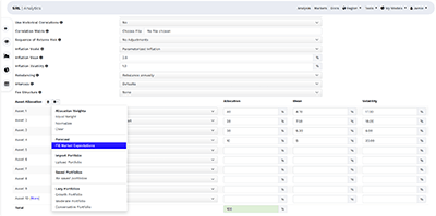 Populate expectations menu dropdown
